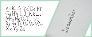 Handgeletterte Serifenschrift als Alphabet